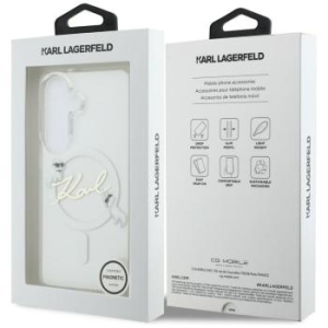 Markowy Hard Case Karl Lagerfeld Magnetic IML KC Script Samsung Galaxy S26 Przezroczysty - 201964