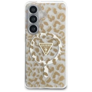 Markowy Hard Case Guess Magnetic IML Leopard Print Triangle Samsung Galaxy S26 Brązowy - 201934