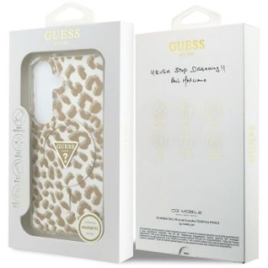 Markowy Hard Case Guess Magnetic IML Leopard Print Triangle Samsung Galaxy S26 Brązowy - 201936