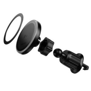 Uchwyt Samochodowy magnetyczny z ładowaniem indukcyjnym na kratkę Borofone BH224 Flash Czarny - 204149