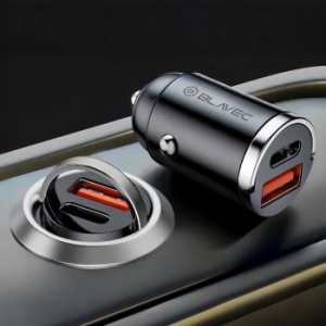 Ładowarka samochodowa USB + Typ C Blavec BS-02B Aero QC 3.0 18W PD 30W Czarny - 204441