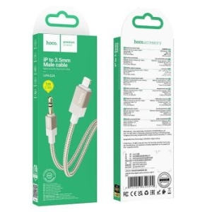 Kabel AUX Jack 3,5 mm (męski) do Lightning (męski) Hoco 1m UPA32A Złoty - 204420
