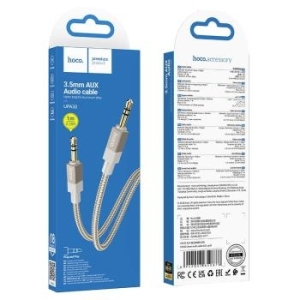 Kabel AUX Jack 3,5 mm (męski) do Jack 3,5 mm (męski) Hoco 1m UPA32 Złoty - 204424