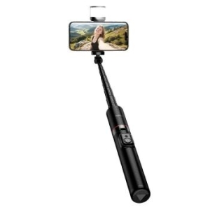 Uchwyt do Selfie Tripod z pilotem bezprzewodowym + światłem LED Hoco K34 Czarny - 204332