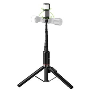 Uchwyt do Selfie Tripod z pilotem bezprzewodowym + światłem LED Hoco K34 Czarny - 204333