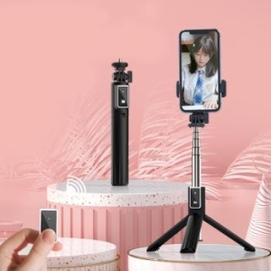 Uchwyt do Selfie Mini z odpinanym pilotem bluetooth i tripodem P40L Czarny - 205403