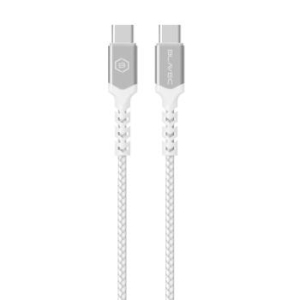 Kabel pleciony Typ C na Typ C Blavec Raptor PD 60W 3A 0,5m Apple CarPlay/Android Auto Biały/Srebrny - 205550