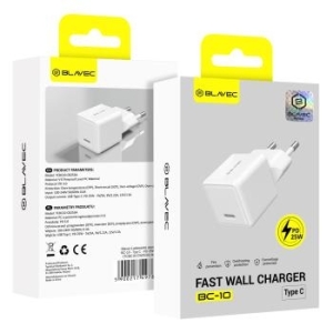 Ładowarka sieciowa Typ C Blavec BC-10 PD 25W 3A Biały - 205578