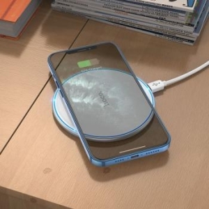 Ładowarka Indukcyjna Hoco 2A 15W z podświetleniem CW6 PRO Biały - 205565
