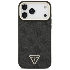Markowy Hard Case Guess 4G PU W  Triangle Logo Apple iPhone 17 Pro Max Złoty/Czarny - 205554