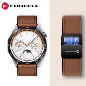 Pasek 22 mm magnetyczny skóra ekologiczna Samsung Galaxy Watch Forcell F-Design FS20 Brązowy - 206030