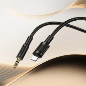 Kabel AUX Lightning na jack 3,5mm Borofone BL25A Nice 1m Czarny - 206055
