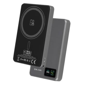 Power Bank 10000mAh Typ C BlavecBJ-03 Slim 13,5mm 22,5W magnetyczny indukcyjny Magsafe 3w1 Szary Aluminium - 205723