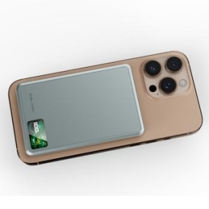 Power Bank 5000mAh Blavec BJ-03 Ultra Slim 7,8mm - Typ C - 22,5W magnetyczny indukcyjny Magsafe 3w1 Szary aluminium - 205728