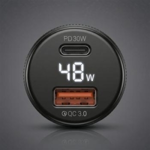 Ładowarka Samochodowa USB + Typ C Blavec BS-04B-C Volt QC 3.0 48W z kablem Typ C na Typ C Czarny - 205766