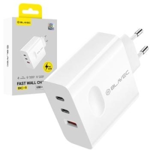 Ładowarka sieciowa USB + 2xTyp C Blavec BC-11 GaN QC PD 65W 3A Biały - 205810