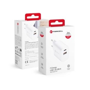 Ładowarka sieciowa Typ C + USB A Forcell F-Energy QC4.0 PD 3A 35W Biały - 206305
