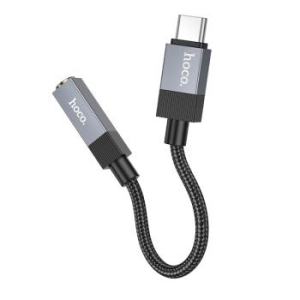 Adapter AUX Typ C (męski) do Jack 3,5 mm (żeński) Hoco UPA32C Czarny - 206279