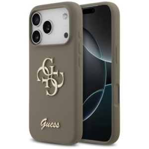 Markowy Hard Case Guess Silicone Big 4G Script Apple iPhone 17 Pro Brązowy - 206466