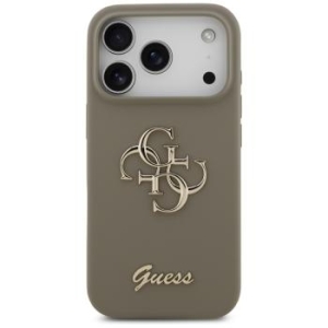 Markowy Hard Case Guess Silicone Big 4G Script Apple iPhone 17 Pro Brązowy - 206467