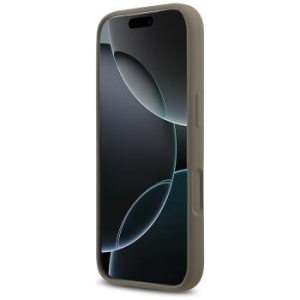 Markowy Hard Case Guess Silicone Big 4G Script Apple iPhone 17 Pro Brązowy - 206468