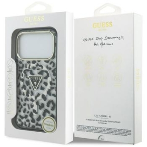 Markowy Hard Case Guess PC TPU W Leopard Glitter Apple iPhone 17 Pro Czarny - 206563