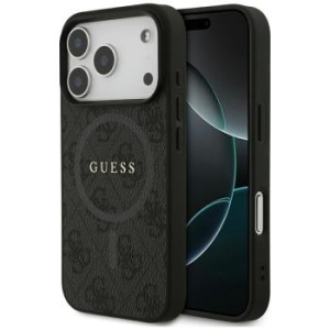 Markowy Hard Case Guess PU 4G Ring Classic Logo Apple iPhone 17 Pro Czarny - 206543