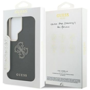 Markowy Hard Case Guess Grained Big 4G Metal Logo Samsung Galaxy S26 Ultra Czarny - 206619