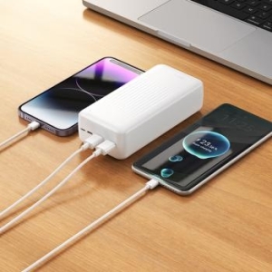 Power Bank 30000mAh 2xUSB + Typ C Borofone BJ80B Clever QC 3.0 22,5W PD 20W Biały - 207474