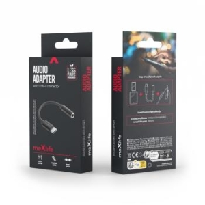 Adapter Audio Jack 3,5 mm - Typ C Maxlife MXJC-02 Czarny - 207497