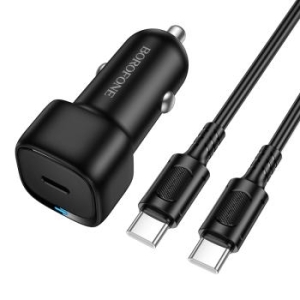 Ładowarka samochodowa Typ C Borofone BZ34A Cloud PD 20W z kablem Typ C na Typ C Czarny - 207717