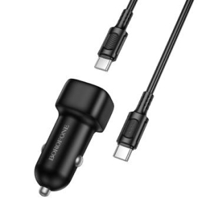 Ładowarka samochodowa Typ C Borofone BZ34A Cloud PD 20W z kablem Typ C na Typ C Czarny - 207718
