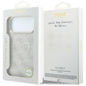 Markowy Hard Case Guess Embossed 4G Classic MagSafe Apple iPhone 18 Pro / 17 Pro Różowy - 207991