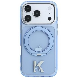 Markowy Hard Case Karl Lagerfeld IML Ring Stand 360 Kameo Metal MagSafe Apple iPhone 18 Pro / 17 Pro Niebieski - 208016