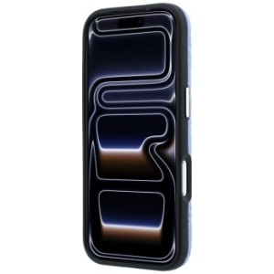 Markowy Hard Case Karl Lagerfeld Grained Allover Logo Metal Elongated MagSafe Apple iPhone 18 Pro Max / 17 Pro Max Niebieski - 208026