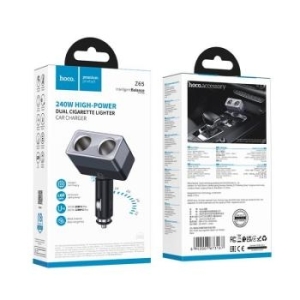 Rozdzielacz gniazda zapalniczki Hoco 2 porty max 240W 24V Z65 Czarny - 208630