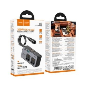 Rozdzielacz gniazda zapalniczki Hoco 2 porty max 200W PD66W 1C2A Z66 Czarny - 208634