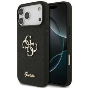 Markowy Hard Case Guess Fixed Glitter Big 4G Apple iPhone 17 Pro Max / 18 Pro Max Czarny - 208164