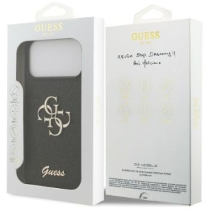 Markowy Hard Case Guess Fixed Glitter Big 4G Apple iPhone 17 Pro Max / 18 Pro Max Czarny - 208167