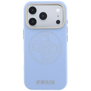 Markowy Hard Case Guess Perforated 4G Gold Logo Magsafe Apple iPhone 18 Pro / 17 Pro Jasny Niebieski - 208125