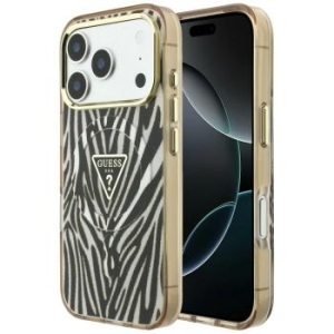 Etui Guess IML Zebra Glitter Triangle Logo MagSafe iPhone 17 Pro / 18 Pro - zﾳote 214431 - 3666339655266 - 208176