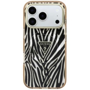 Etui Guess IML Zebra Glitter Triangle Logo MagSafe iPhone 17 Pro / 18 Pro - zﾳote 214431 - 3666339655266 - 208177