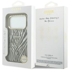 Etui Guess IML Zebra Glitter Triangle Logo MagSafe iPhone 17 Pro / 18 Pro - zﾳote 214431 - 3666339655266 - 208179