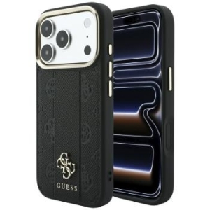 Etui Guess Stripe Peony 4G Logo MagSafe na iPhone 17 Pro / 18 Pro - czarne 214696 - 3666339653224 - 208184