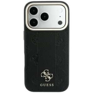 Etui Guess Stripe Peony 4G Logo MagSafe na iPhone 17 Pro / 18 Pro - czarne 214696 - 3666339653224 - 208185
