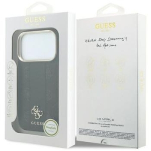 Etui Guess Stripe Peony 4G Logo MagSafe na iPhone 17 Pro / 18 Pro - czarne 214696 - 3666339653224 - 208187