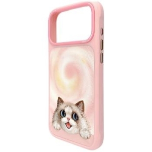 Markowy Hard Case Nimmy Big Eyed Lying Ragdoll Cat z MagSafe Apple iPhone 18 Pro Max / 17 Pro Max Różowy - 208155