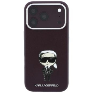 Markowy Hard Case Karl Lagerfeld Smooth Ikonik Sketch z MagSafe Apple iPhone 18 Pro / 17 Pro Burgundowy - 208409