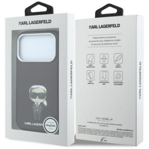 Markowy Hard Case Karl Lagerfeld Smooth Ikonik Sketch z MagSafe Apple iPhone 18 Pro / 17 Pro Burgundowy - 208411
