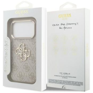 Markowy Hard Case Guess PU W/ Big 4G Classic Logo Apple iPhone 18 Pro / 17 Pro Różowy Złoty - 208415